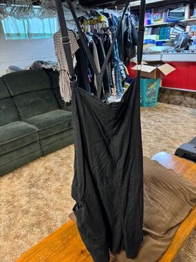 torrid Black Adjustable Strap Overalls